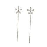 Maxbell Elegant Threader Dangle Earrings Durable Gifts for Engagement Mother Girl Argent