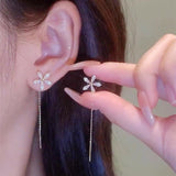 Maxbell Elegant Threader Dangle Earrings Durable Gifts for Engagement Mother Girl Argent