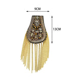 Maxbell Tassel Link Chain Epaulet Rhinestones Fashion Vintage for Proms Banquets