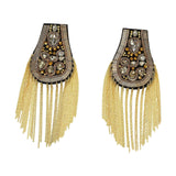 Maxbell Tassel Link Chain Epaulet Rhinestones Fashion Vintage for Proms Banquets