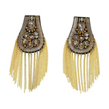 Maxbell Tassel Link Chain Epaulet Rhinestones Fashion Vintage for Proms Banquets