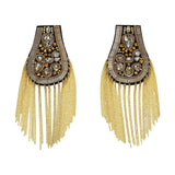 Maxbell Tassel Link Chain Epaulet Rhinestones Fashion Vintage for Proms Banquets