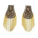 Maxbell Tassel Link Chain Epaulet Rhinestones Fashion Vintage for Proms Banquets