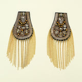 Maxbell Tassel Link Chain Epaulet Rhinestones Fashion Vintage for Proms Banquets
