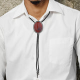 Maxbell Cowboy Bolo Tie Western Pendant Fashion for Graduation Engagement Wedding Dark Red
