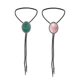 Maxbell Bolo Tie Necktie Necklace PU Leather Rodeo for Party Birthday Men Women Pink