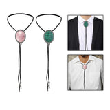 Maxbell Bolo Tie Necktie Necklace PU Leather Rodeo for Party Birthday Men Women Pink