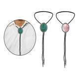 Maxbell Bolo Tie Necktie Necklace PU Leather Rodeo for Party Birthday Men Women Pink