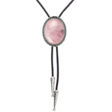 Maxbell Bolo Tie Necktie Necklace PU Leather Rodeo for Party Birthday Men Women Pink