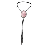 Maxbell Bolo Tie Necktie Necklace PU Leather Rodeo for Party Birthday Men Women Pink