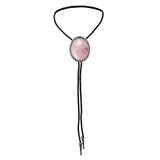 Maxbell Bolo Tie Necktie Necklace PU Leather Rodeo for Party Birthday Men Women Pink