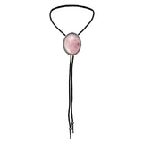 Maxbell Bolo Tie Necktie Necklace PU Leather Rodeo for Party Birthday Men Women Pink