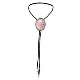 Maxbell Bolo Tie Necktie Necklace PU Leather Rodeo for Party Birthday Men Women Pink
