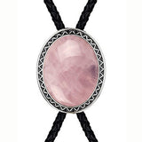 Maxbell Bolo Tie Necktie Necklace PU Leather Rodeo for Party Birthday Men Women Pink
