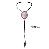 Maxbell Bolo Tie Necktie Necklace PU Leather Rodeo for Party Birthday Men Women Pink