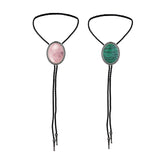 Maxbell Bolo Tie Necktie Necklace PU Leather Rodeo for Party Birthday Men Women Pink