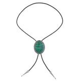 Maxbell Bolo Tie Necktie Necklace PU Leather Rodeo for Party Birthday Men Women Green