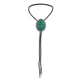 Maxbell Bolo Tie Necktie Necklace PU Leather Rodeo for Party Birthday Men Women Green