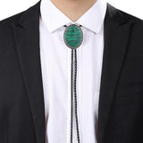 Maxbell Bolo Tie Necktie Necklace PU Leather Rodeo for Party Birthday Men Women Green