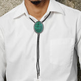 Maxbell Bolo Tie Necktie Necklace PU Leather Rodeo for Party Birthday Men Women Green
