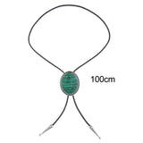 Maxbell Bolo Tie Necktie Necklace PU Leather Rodeo for Party Birthday Men Women Green