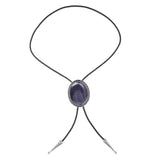 Maxbell Oval Bolo Tie Necktie Rodeo Adjustable Alloy American for Party Birthday Men Purple