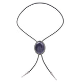 Maxbell Oval Bolo Tie Necktie Rodeo Adjustable Alloy American for Party Birthday Men Purple
