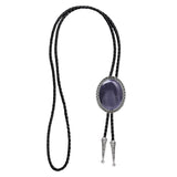 Maxbell Oval Bolo Tie Necktie Rodeo Adjustable Alloy American for Party Birthday Men Purple