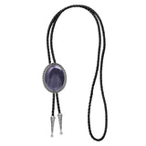 Maxbell Oval Bolo Tie Necktie Rodeo Adjustable Alloy American for Party Birthday Men Purple