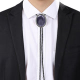 Maxbell Oval Bolo Tie Necktie Rodeo Adjustable Alloy American for Party Birthday Men Purple
