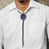 Maxbell Oval Bolo Tie Necktie Rodeo Adjustable Alloy American for Party Birthday Men Purple