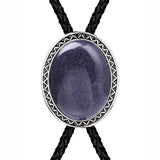 Maxbell Oval Bolo Tie Necktie Rodeo Adjustable Alloy American for Party Birthday Men Purple