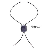 Maxbell Oval Bolo Tie Necktie Rodeo Adjustable Alloy American for Party Birthday Men Purple
