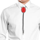 Maxbell Unique Stone Bolo Tie Necktie Oval Adjustable for Party Accessories Gifts  Red