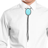 Maxbell Unique Stone Bolo Tie Necktie Oval Adjustable for Party Accessories Gifts Blue