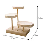 Maxbell 3 Tier Wood Jewelry Display Stands Showcase for Earrings Bracelets Brooches