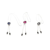 Maxbell Tulip Pendant Sweater Chain Elegant Rhinestone Accessories for Party Women Red