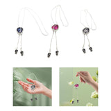 Maxbell Tulip Pendant Sweater Chain Elegant Rhinestone Accessories for Party Women Red