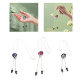 Maxbell Tulip Pendant Sweater Chain Elegant Rhinestone Accessories for Party Women Red