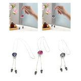 Maxbell Tulip Pendant Sweater Chain Elegant Rhinestone Accessories for Party Women Red