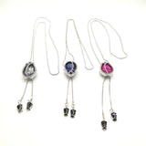 Maxbell Tulip Pendant Sweater Chain Elegant Rhinestone Accessories for Party Women Red