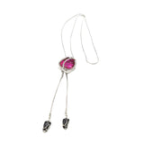 Maxbell Tulip Pendant Sweater Chain Elegant Rhinestone Accessories for Party Women Red