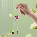 Maxbell Tulip Pendant Sweater Chain Elegant Rhinestone Accessories for Party Women Red