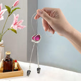 Maxbell Tulip Pendant Sweater Chain Elegant Rhinestone Accessories for Party Women Red