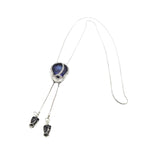 Maxbell Tulip Pendant Sweater Chain Elegant Rhinestone Accessories for Party Women Blue