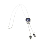 Maxbell Tulip Pendant Sweater Chain Elegant Rhinestone Accessories for Party Women Blue