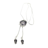 Maxbell Tulip Pendant Sweater Chain Elegant Rhinestone Accessories for Party Women Gray