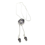 Maxbell Tulip Pendant Sweater Chain Elegant Rhinestone Accessories for Party Women Gray