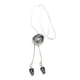 Maxbell Tulip Pendant Sweater Chain Elegant Rhinestone Accessories for Party Women Gray