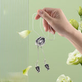 Maxbell Tulip Pendant Sweater Chain Elegant Rhinestone Accessories for Party Women Gray